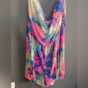 Tube top tie dye romper